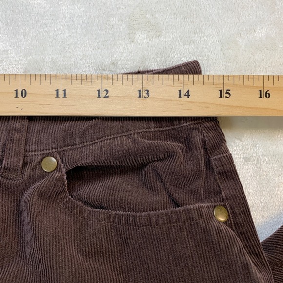 CHADWICKS Brown Corduroy Straight Leg Pants Womens Size 6 Petite Stretch Casual - Picture 6 of 9